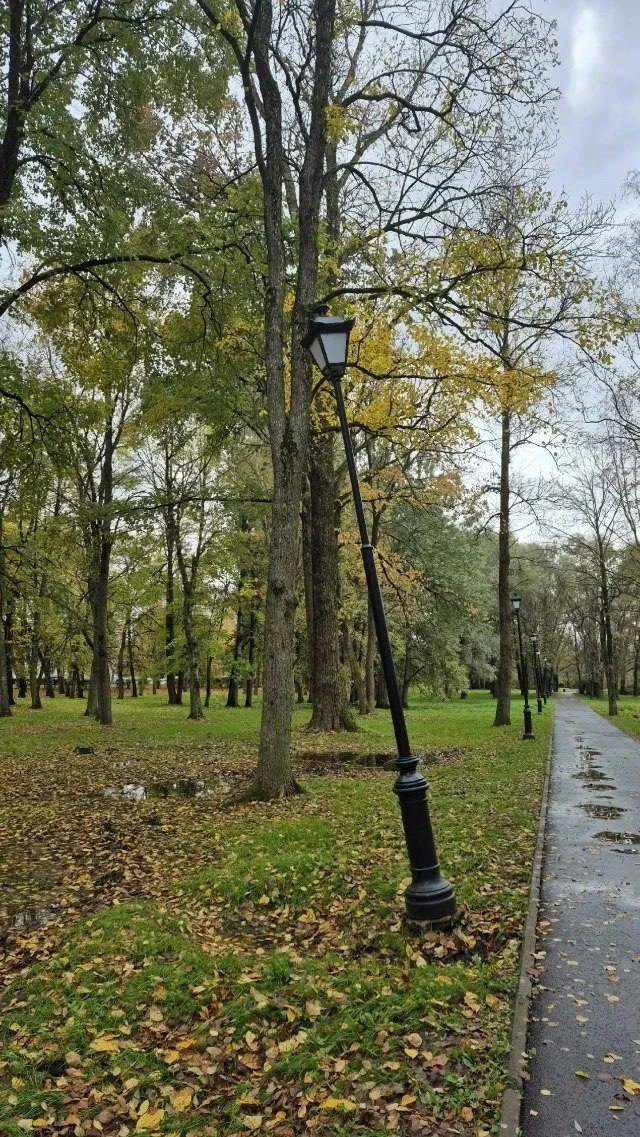💡 Покосившийся фонарь заметили в парке 30-летия Октября.