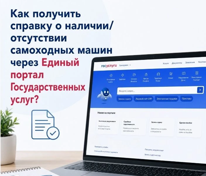Получить справку о наличии или отсутствии зарегистрированной самоходной техники можно в электронном 