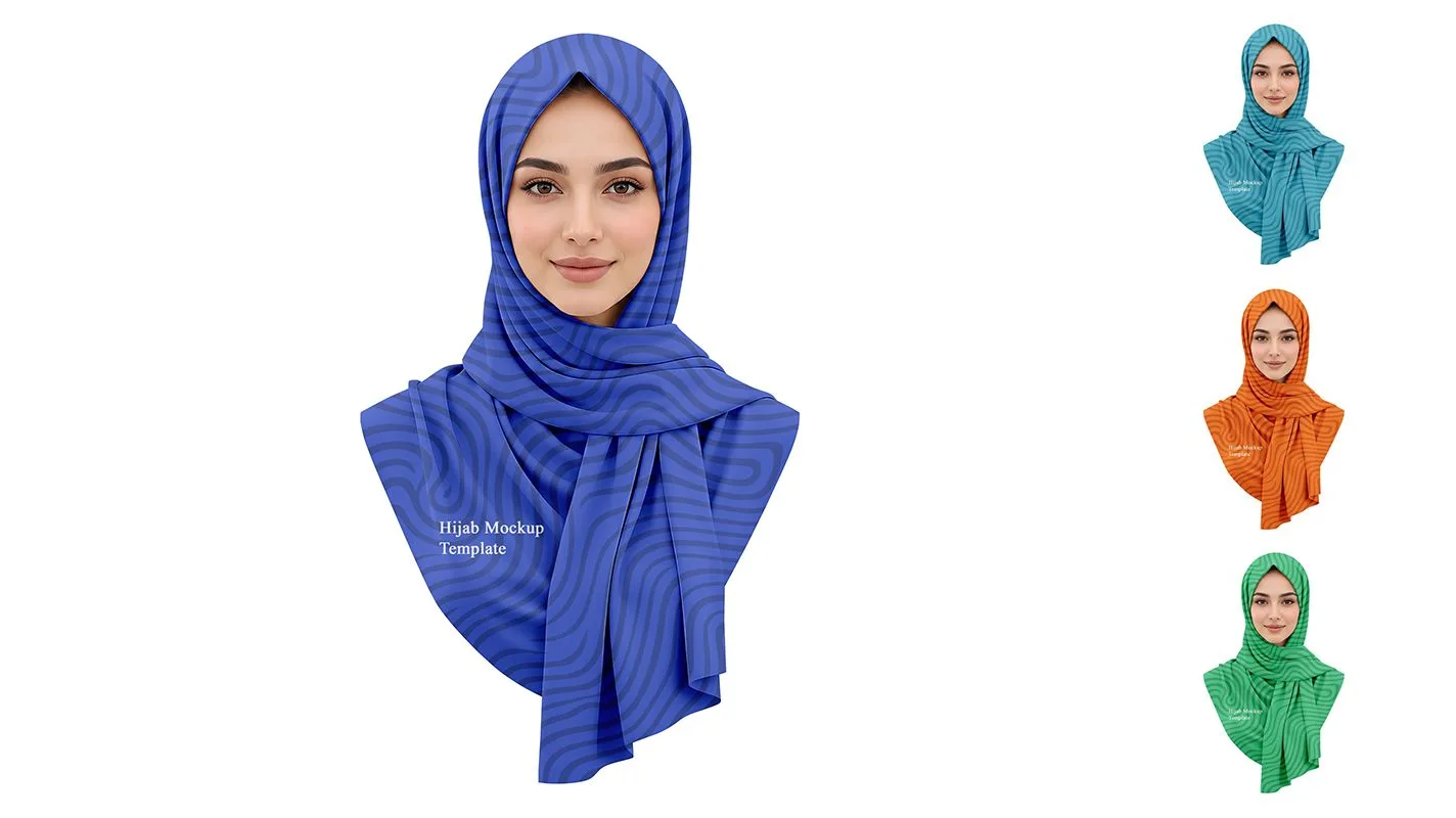 ► Мокап головного убора хиджаб | Girl in Hijab PSD Mockup