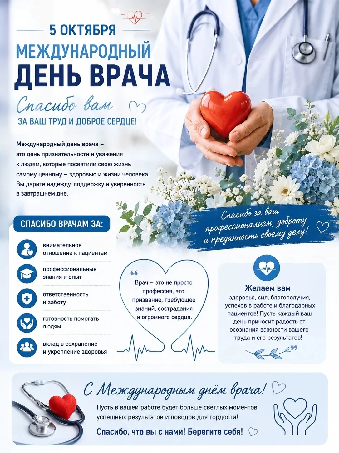 🌍✨ Международный день врача — 5 октября 2026 года ✨🌍