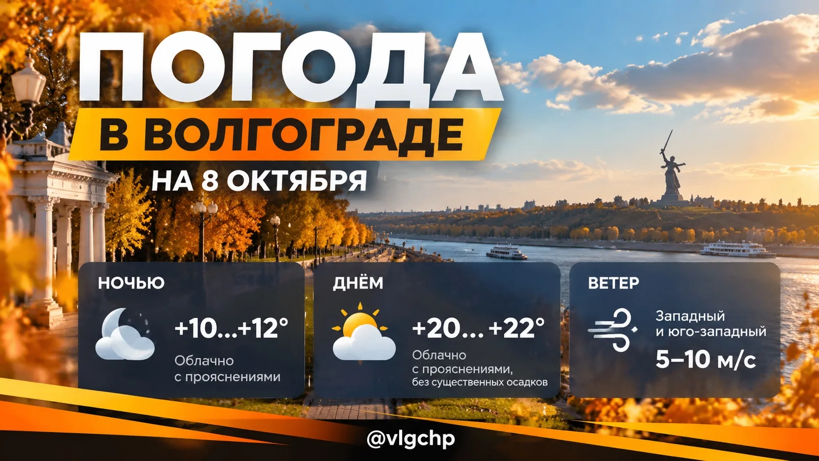 🌤 Погода в Волгограде на 8 октября