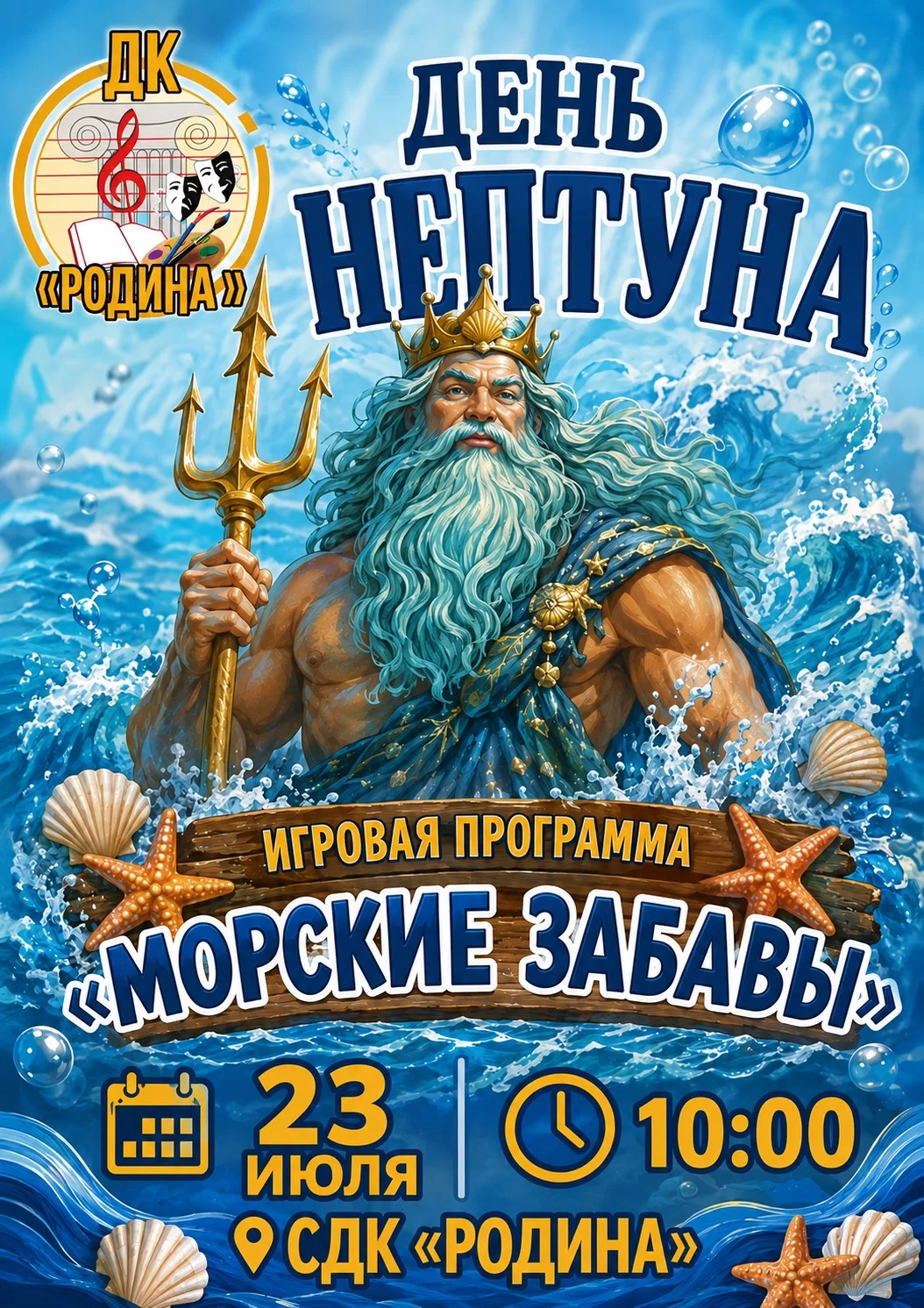 🌊⚓ ВНИМАНИЕ! Царь морей Нептун приглашает всех на праздник!⚓🌊