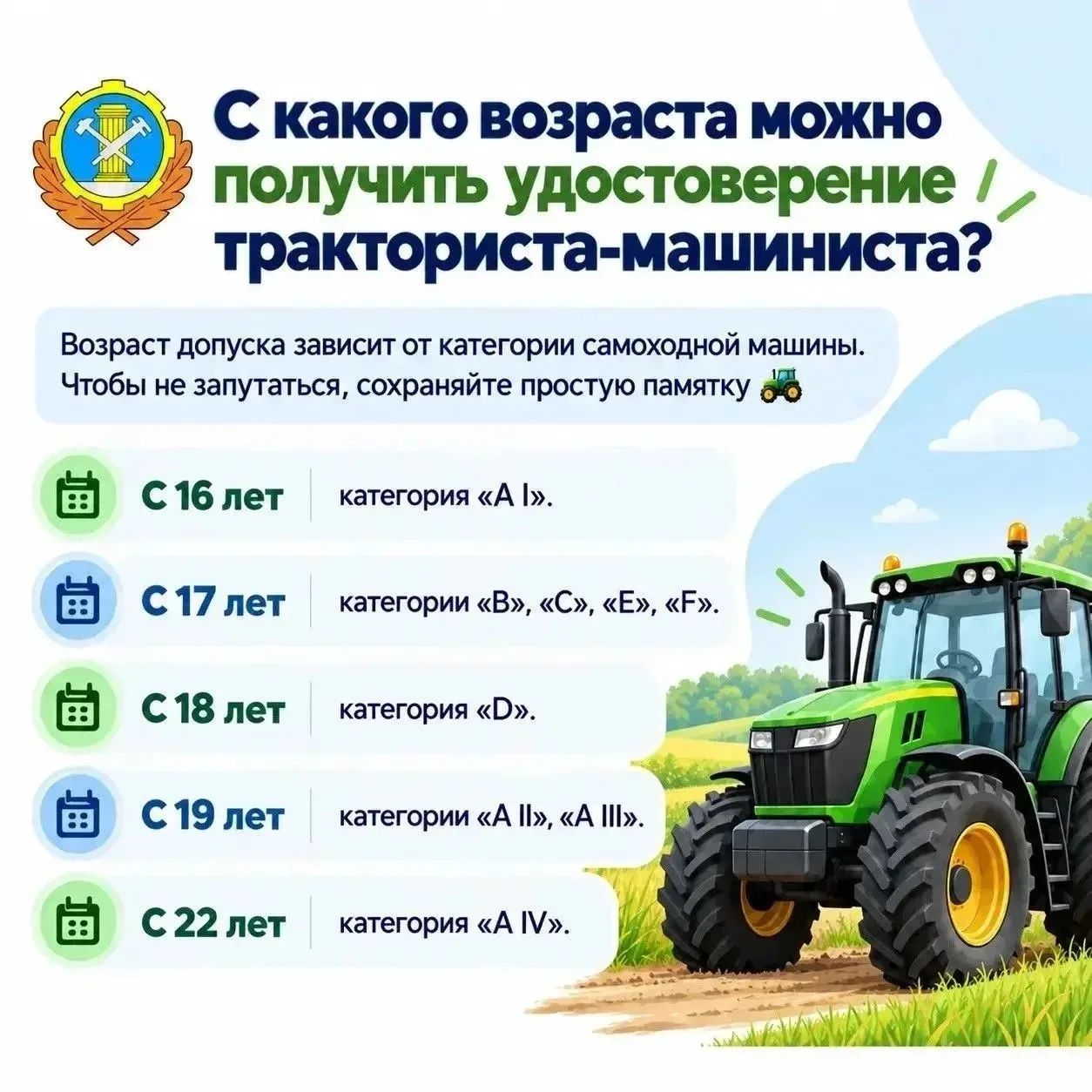 Пятеро водителей из шести успешно сдали экзамен на удостоверение тракториста‑машиниста ...