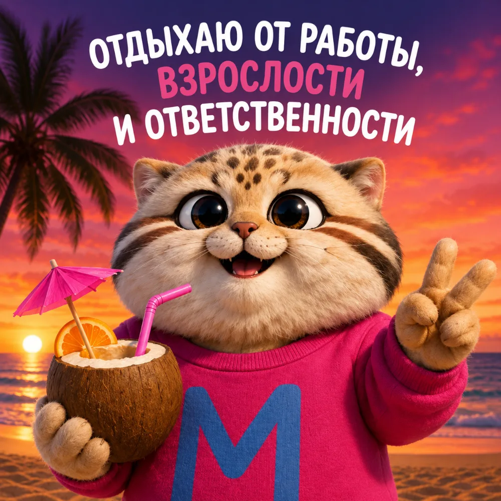 Команда «Макссофт» и манул Макс спешат поздравить с наступлением сезона отпусков 🌴

Чтобы ваш отпус