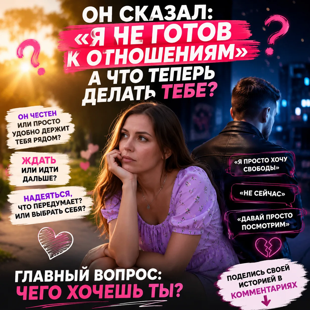 😤❌Почему мужчина говорит: «Я не готов к отношениям» — и как на это реагировать?