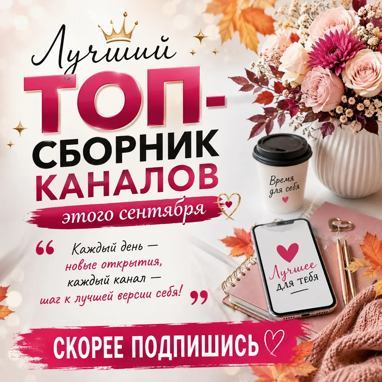 🔥 Собрали для вас ТОП самых интересных каналов сентября — только полезное, яркое и то,...