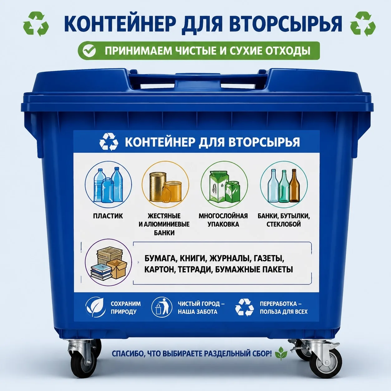 ♻Уважаемые жители!
Напоминаем, что в нашем поселке установлены контейнеры для вторсырья по следующим