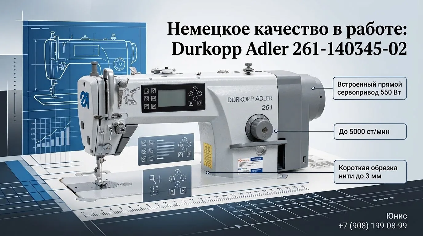 Dürkopp Adler 261: надёжная прямострочка для лёгких и средних тканей (арт. 136379)
