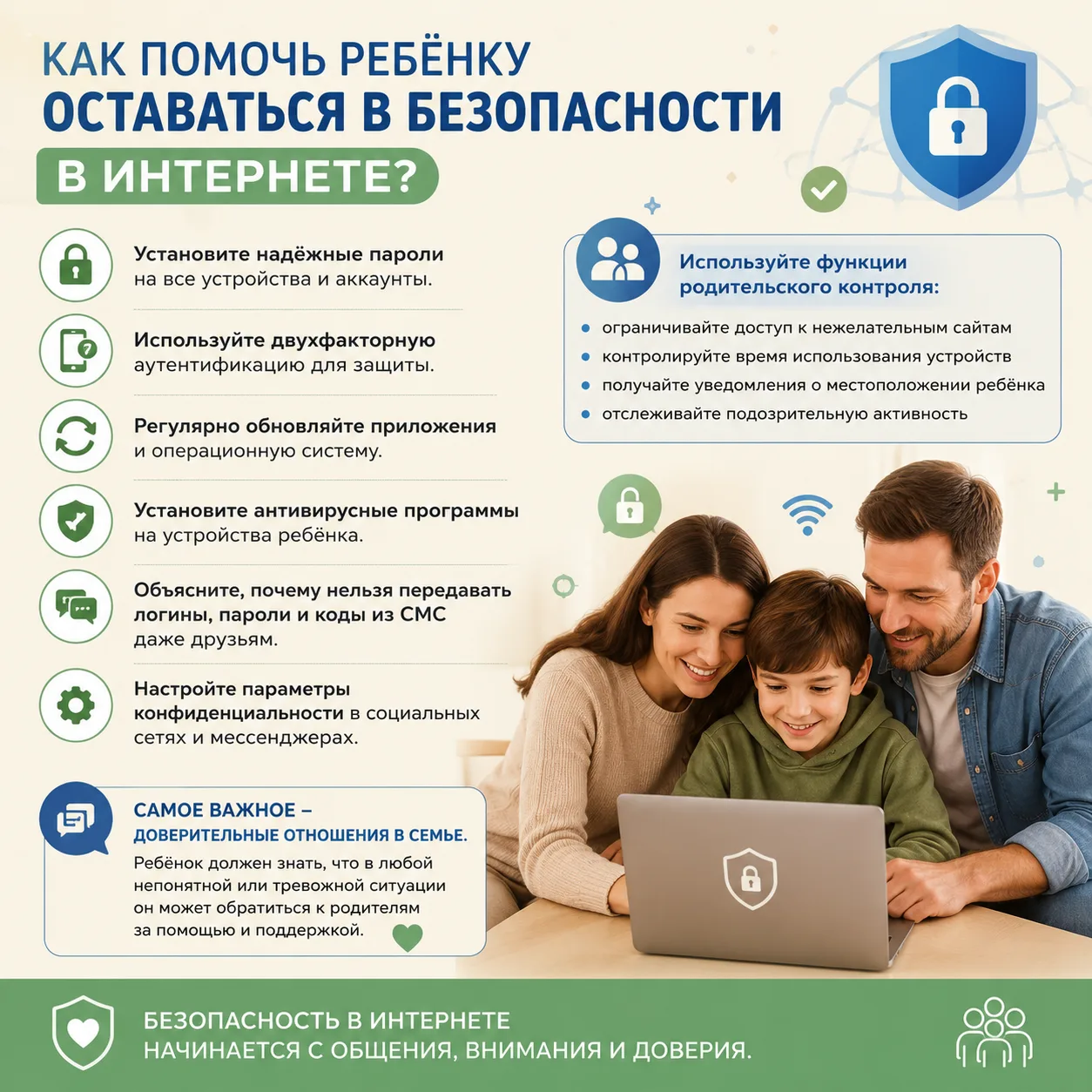🛡 Как помочь ребёнку оставаться в безопасности в интернете?

В предыдущем посте мы рассказывали о т