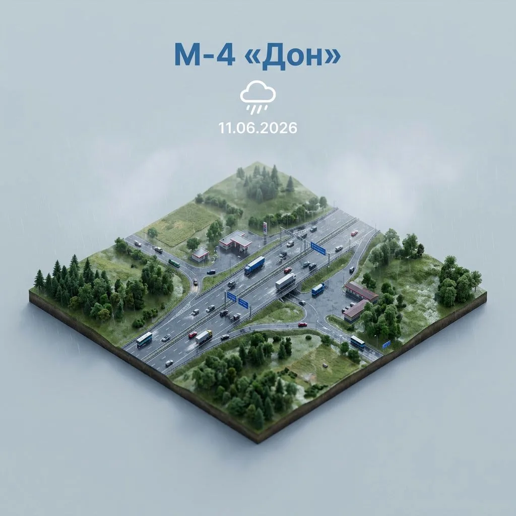 🌦️ Погодные условия на М-4 «Дон» 11 июня

Утром осадки в Московской, Тульской, Липецкой, Воронежско