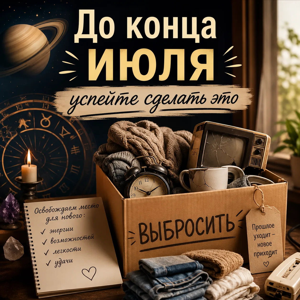 🌿 Избавьтесь от этого до конца июля

В астрологических традициях Сатурн связывают с порядком, завер