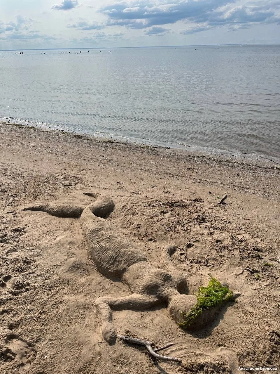 🧜‍♀️ Русалку заметили на Яграх

Местная жительница сделала русалку из песка, которая теперь лежит н