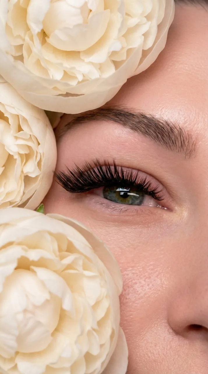 🔥 Белые пионы у глаза, beauty editorial decor, peony eye frame, нежный цветочный декор...