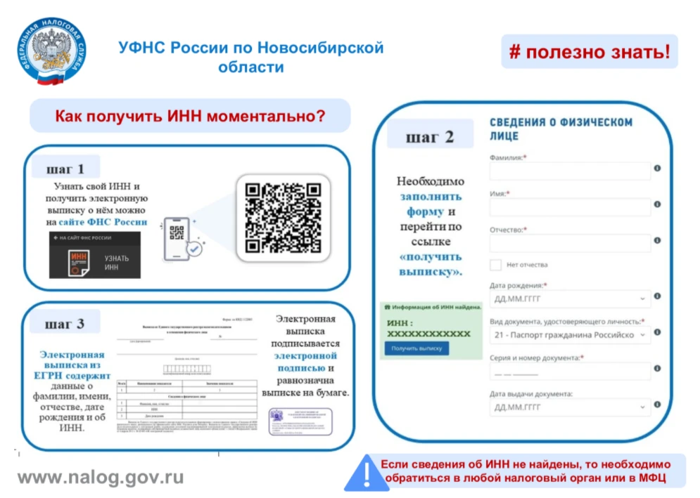 Федеральная налоговая служба (ФНС) напоминает гражданам о необходимости иметь индивидуальный номер н