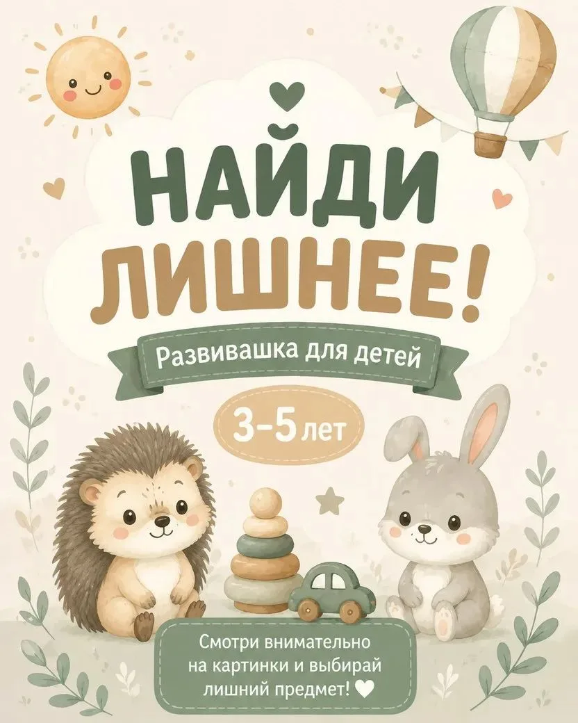 А ваш малыш сможет найти здесь лишний предмет? 😉✨