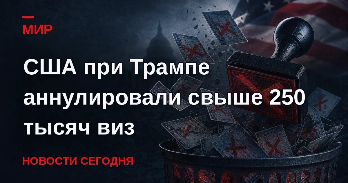 Администрация президента США Дональда Трампа аннулировала более 250 тысяч виз, заявил в...