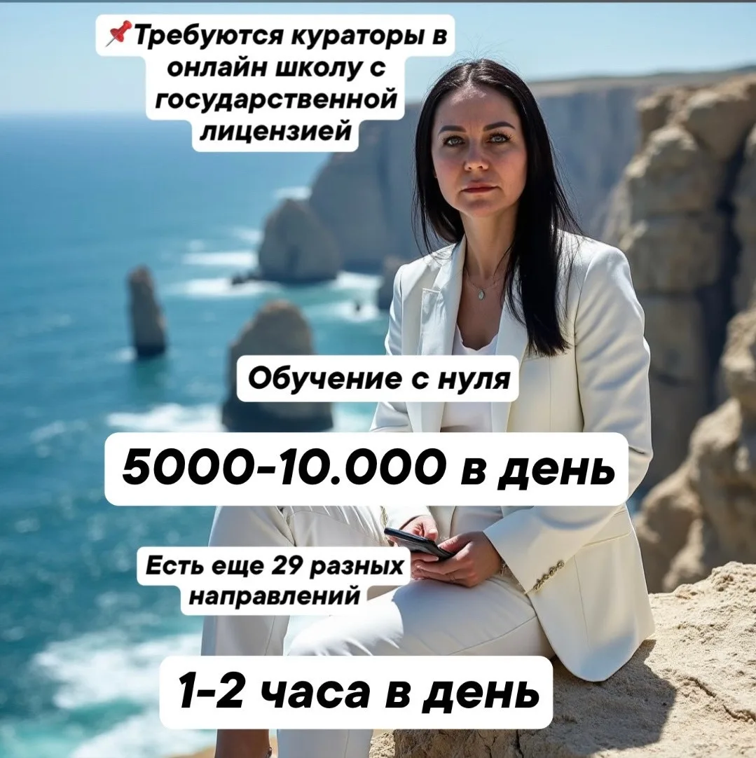 📌Требуются  кураторы в онлайн школу с государственной лицензией!