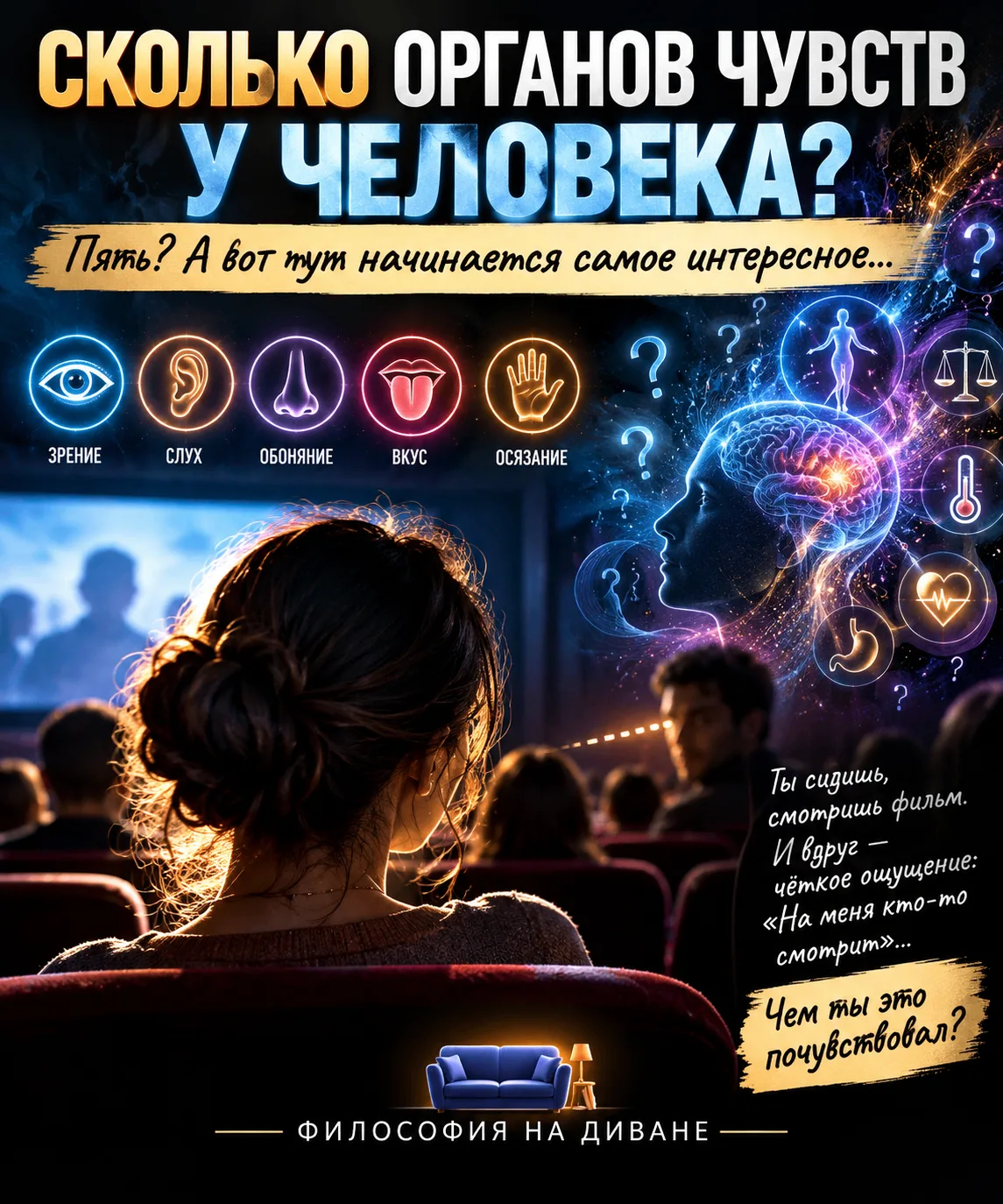 СКОЛЬКО ОРГАНОВ ЧУВСТВ У ЧЕЛОВЕКА?