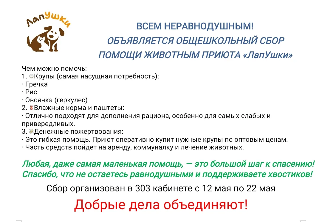 Подписывайтесь на группу     https://vk.com/priut_lapushki