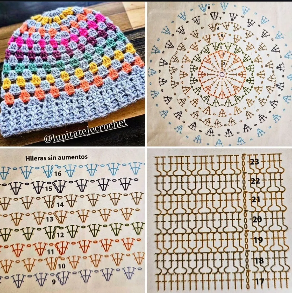 Схема крючком для шапки!🧶