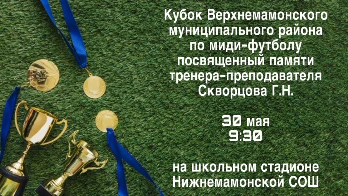 3️⃣0️⃣ мая (в субботу) в 9:30ч⏱️ состоится 🏆Кубок Верхнемамонского муниципального райо...