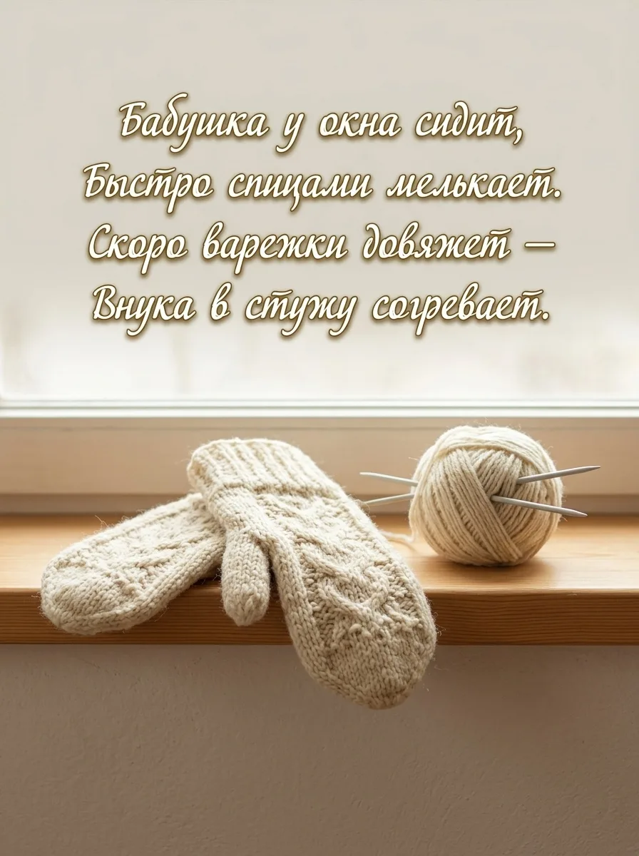 Бабушка у окна сидит,