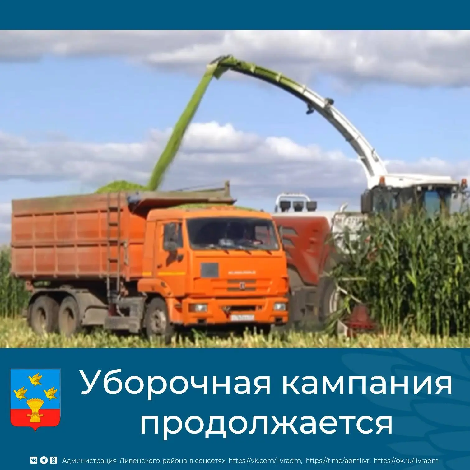 🌾В Ливенском районе продолжается уборочная кампания. На сегодняшний день хлеборобы пол...