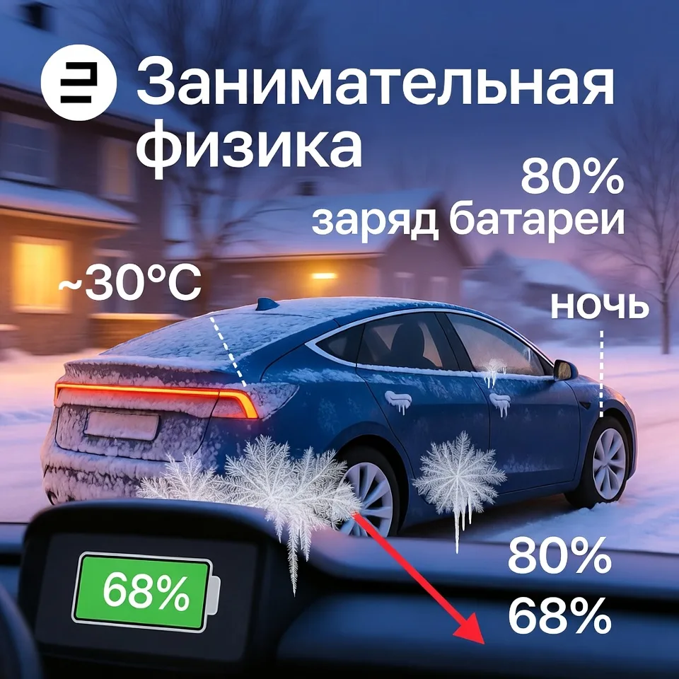 🔋 ПАРАДОКС ЭЛЕКТРОМОБИЛЯ НА МОРОЗЕ