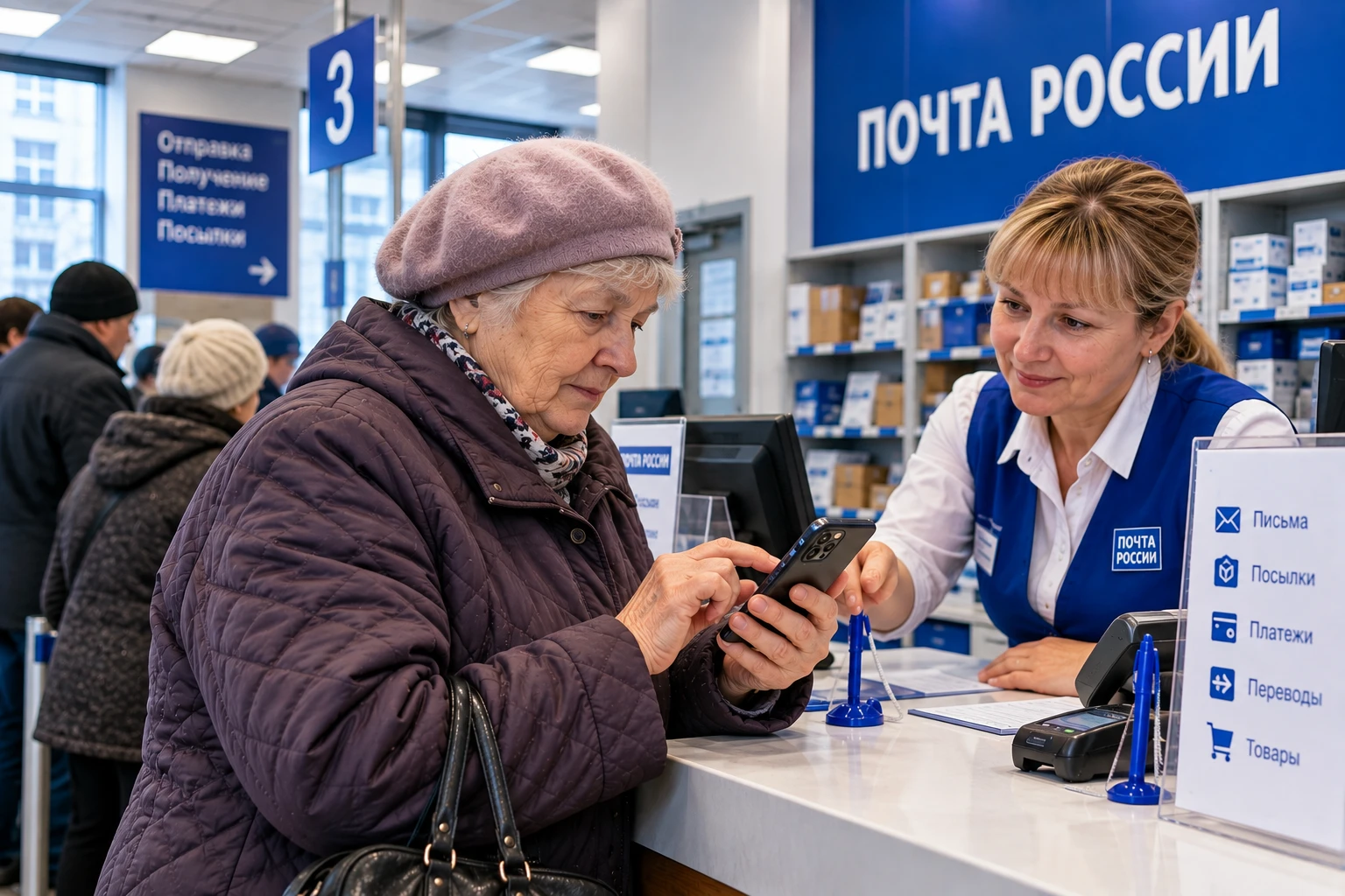 Пенсию на почте разрешат получать без бумажного паспорта