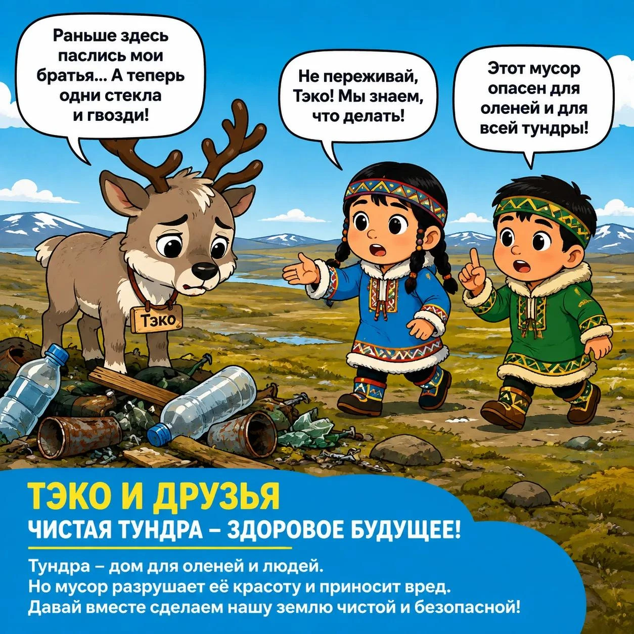 Северный оленёнок Тэко может оказаться в беде!