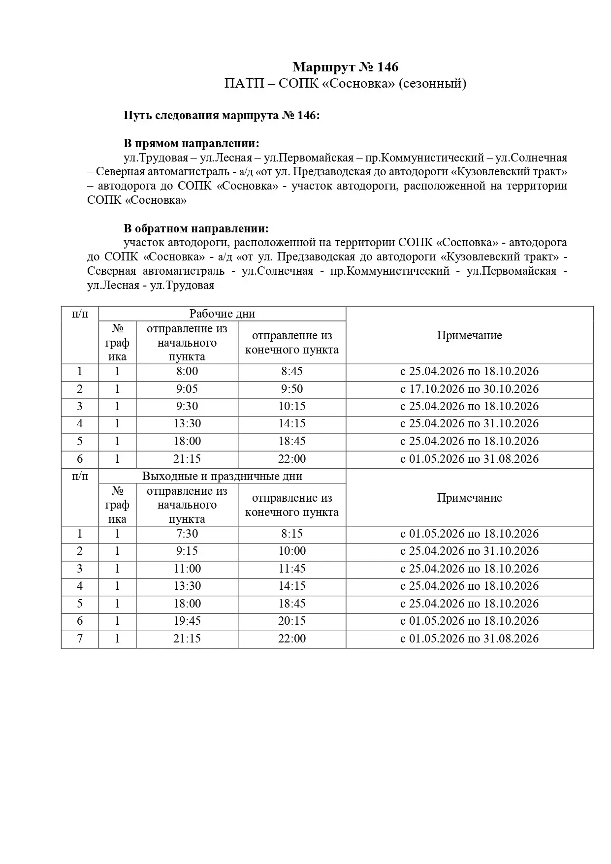 Расписание пригородных маршрутов общественного транспорта  Источник зато-северск.рф/news/front/view/