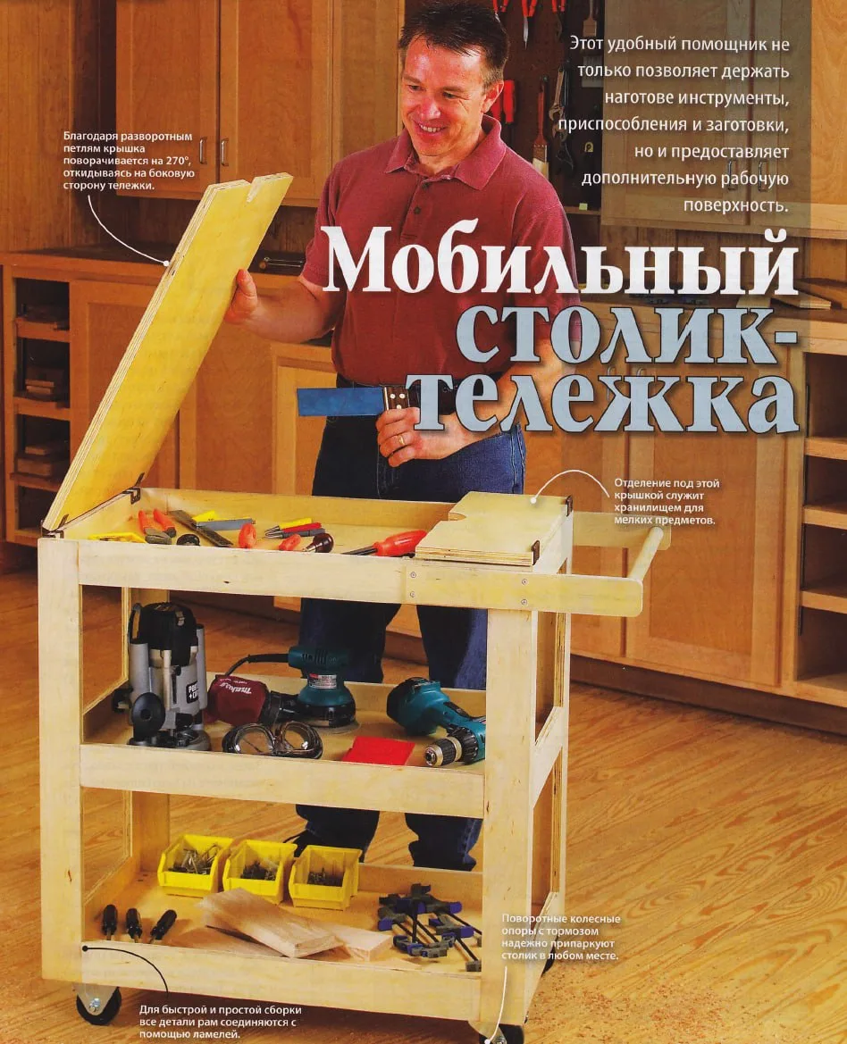 Мобильный столик-тележка