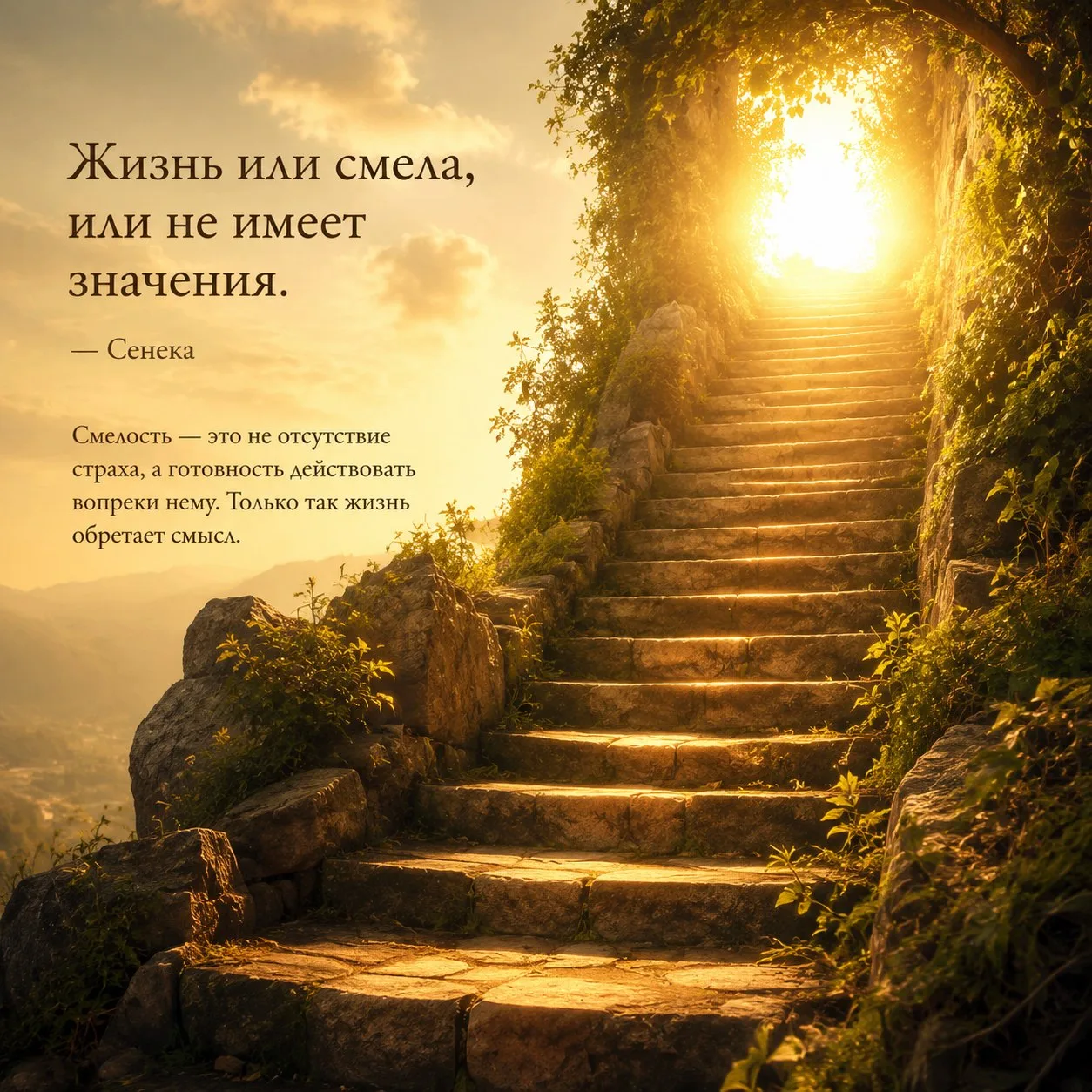 Жизнь или смела, или не имеет значения.
📚 Сенека

#цитаты

Территория души