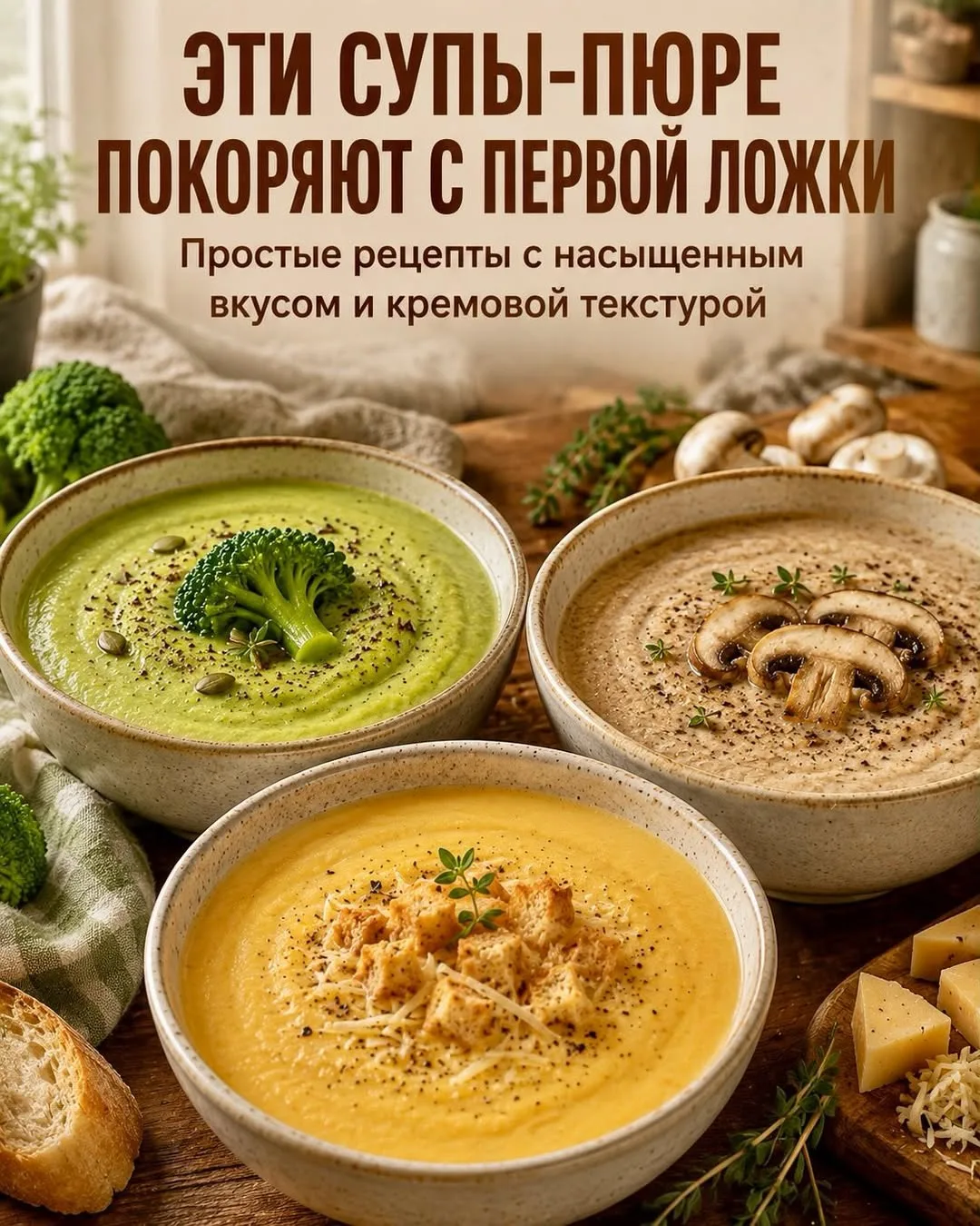 СУПЫ-ПЮРЕ, КОТОРЫЕ ХОЧЕТСЯ ГОТОВИТЬ СНОВА И СНОВА! 🥣