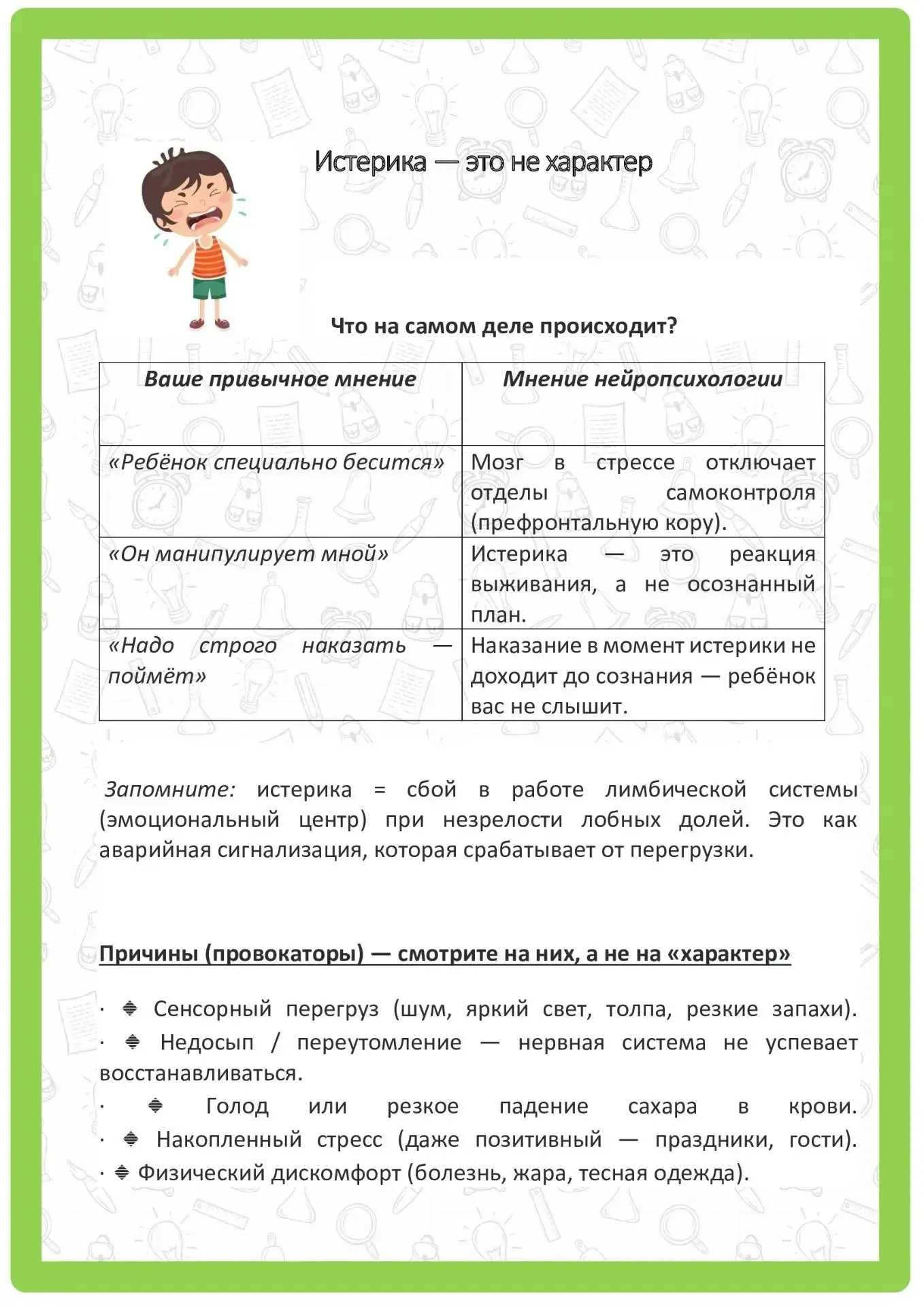 "Истерика - это не характер"