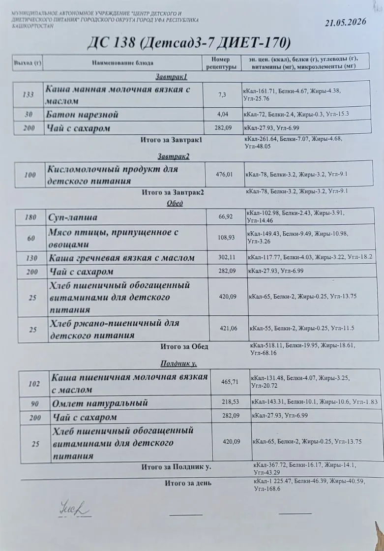 👩‍🍳Меню на 21 мая 2026
Приятного аппетита🙏