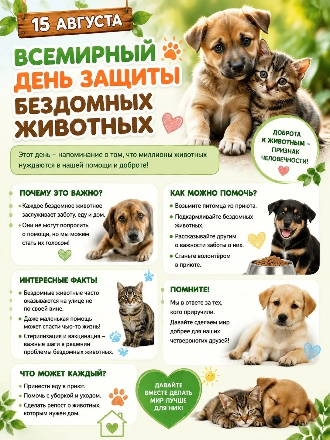 💛15 августа, - Всемирный День бездомных животных.
