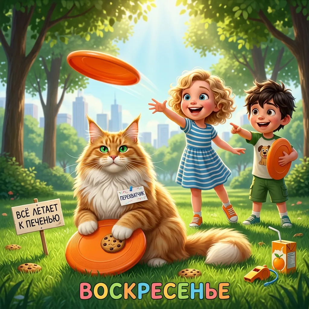 Воскресенье — это когда ты запускаешь фрисби в небо, но тарелка прилетает обратно с пушистым пассажи