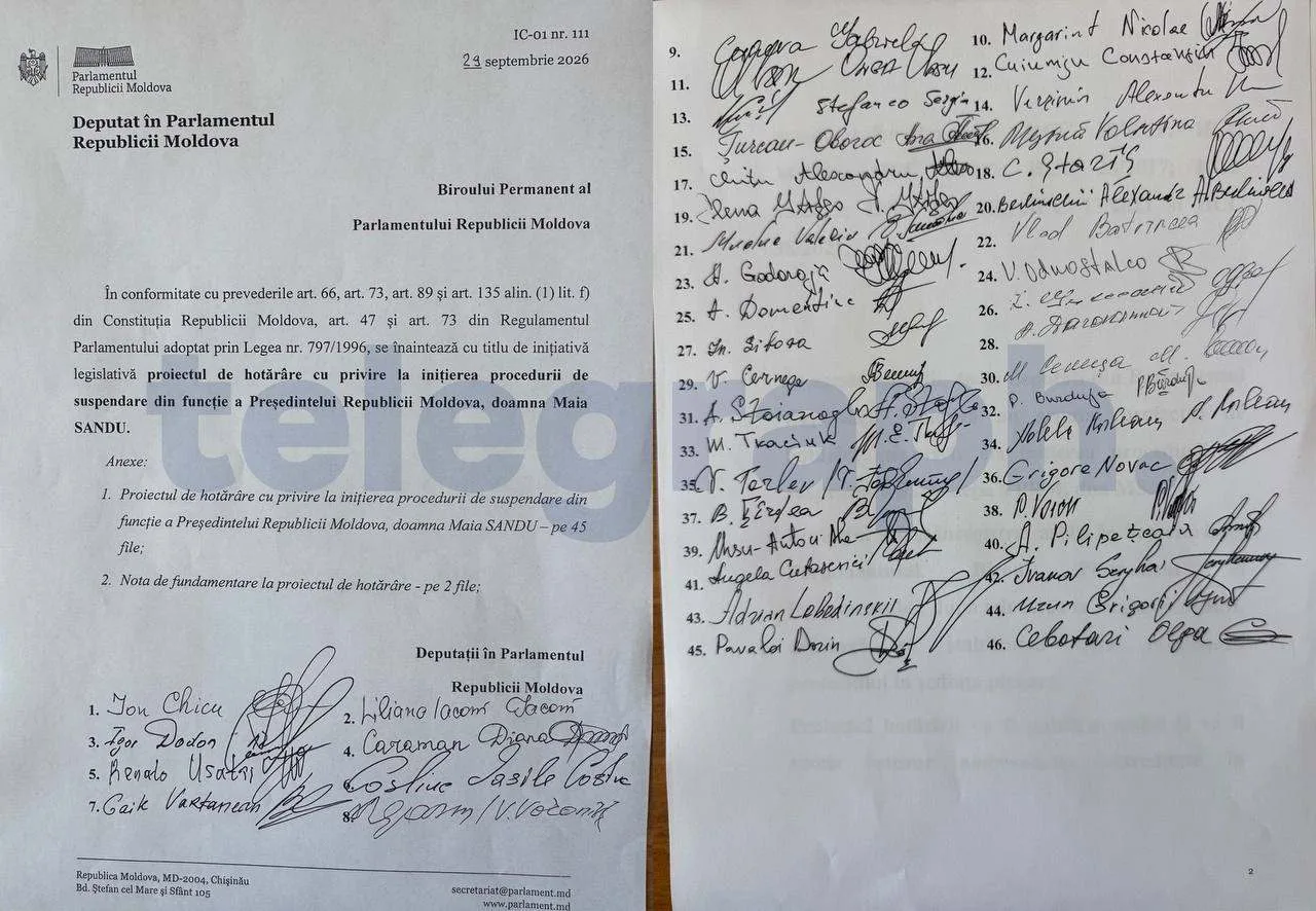 Молдавская оппозиция объявила о начале процедуры импичмента Майи Санду: парламентарии у...