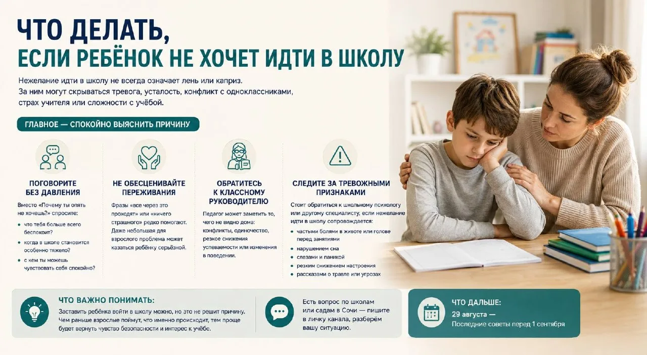 Что делать, если ребёнок не хочет идти в школу