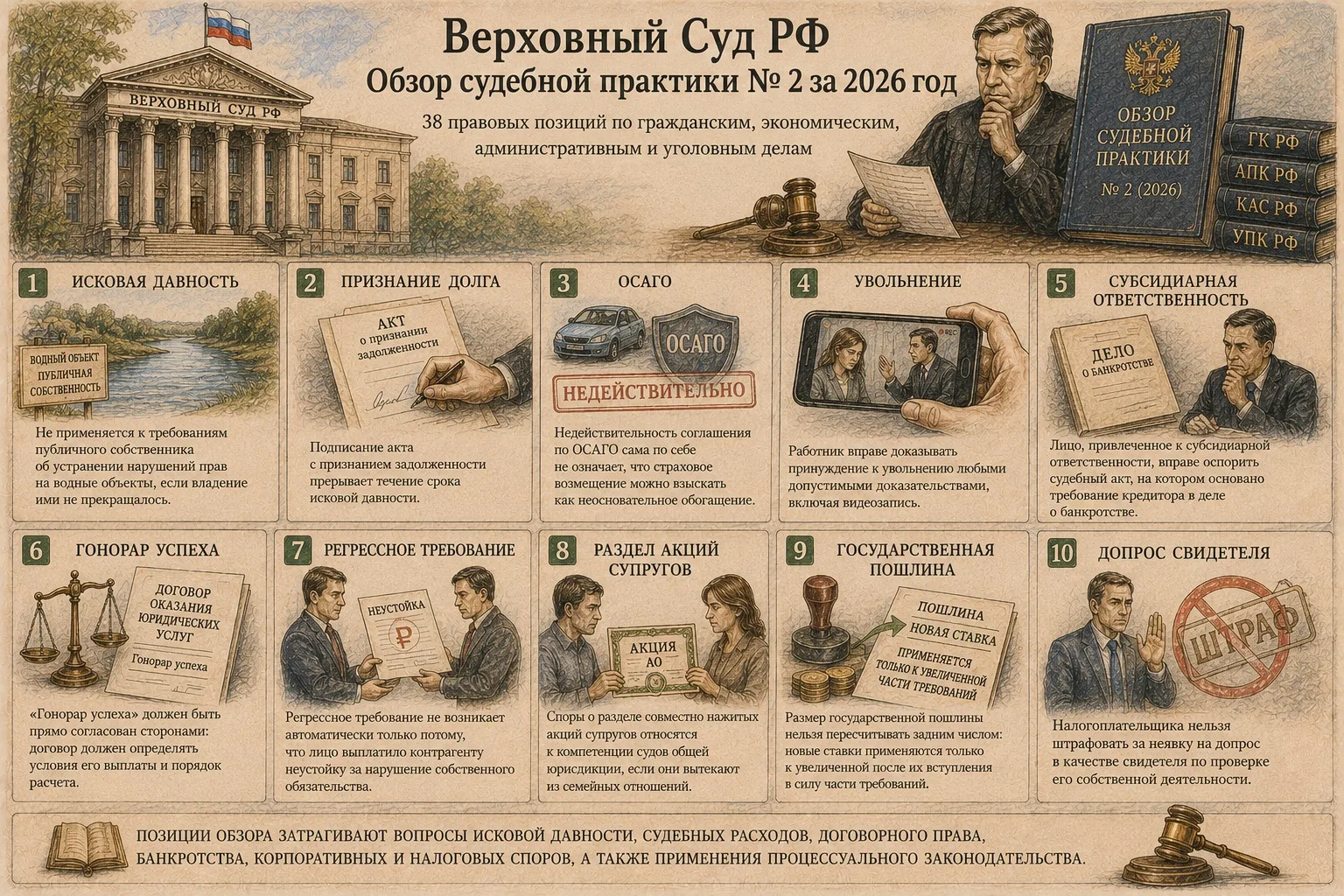 Верховный Суд опубликовал Обзор судебной практики № 2 за 2026 год
#civpro_ВС #civpro_обзор

Президиу