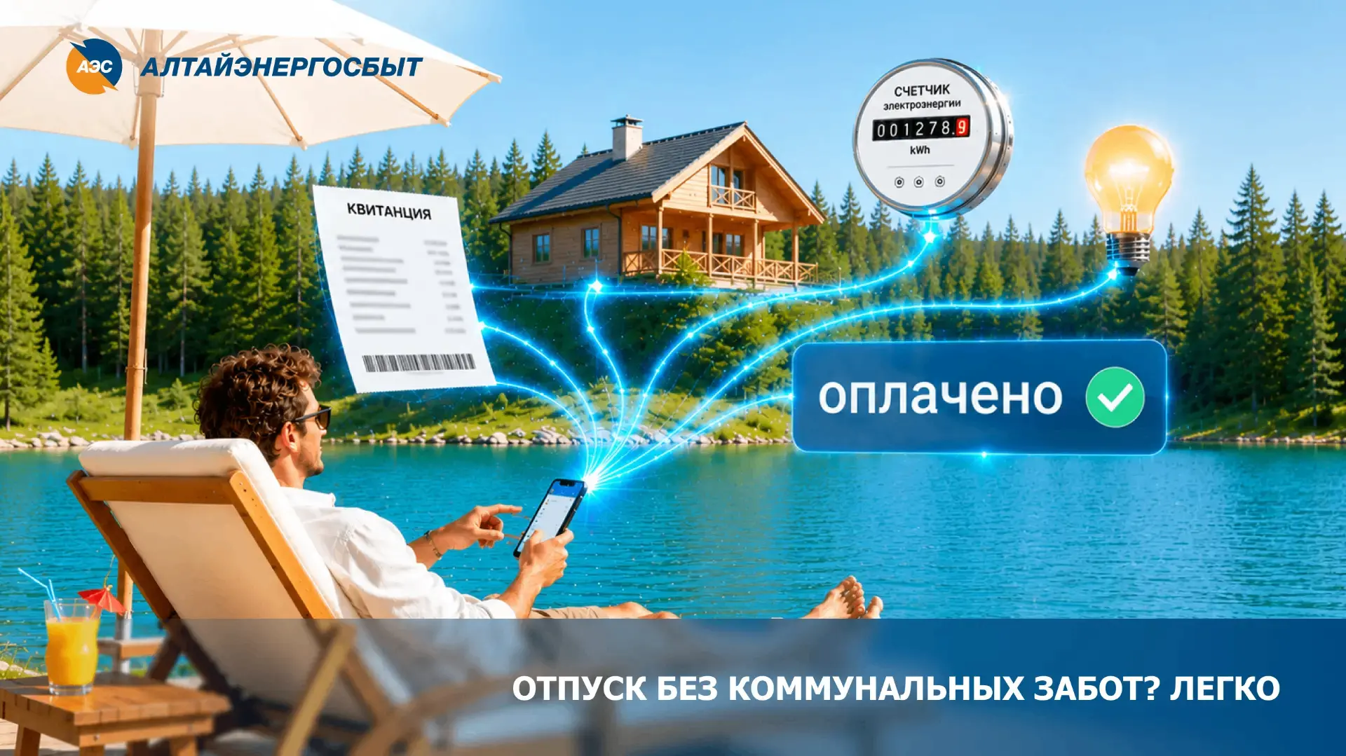 Отпуск без коммунальных забот? Легко🏖️
 
С мобильным приложением «Мой Алтайэнергосбыт» вы можете ре