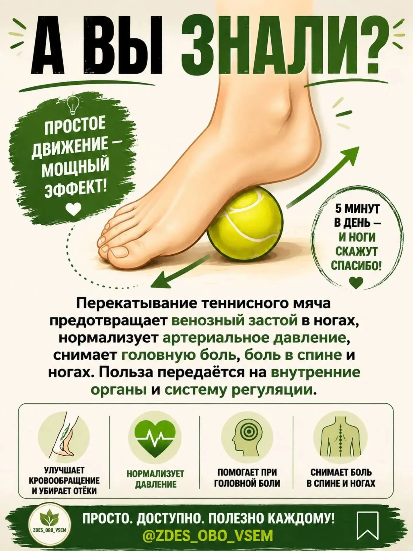 🦶 Всего 5 минут, которые могут помочь вашим ногам почувствовать себя лучше!