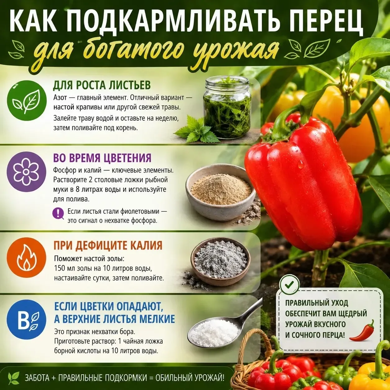 🌶 КАК ПОДКАРМЛИВАТЬ ПЕРЕЦ ДЛЯ БОГАТОГО УРОЖАЯ