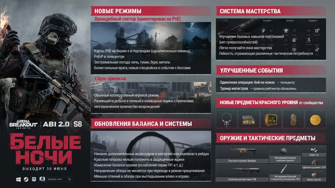 В Arena Breakout: Infinite 30 июня стартует 6-й сезон под названием Белые ночи.