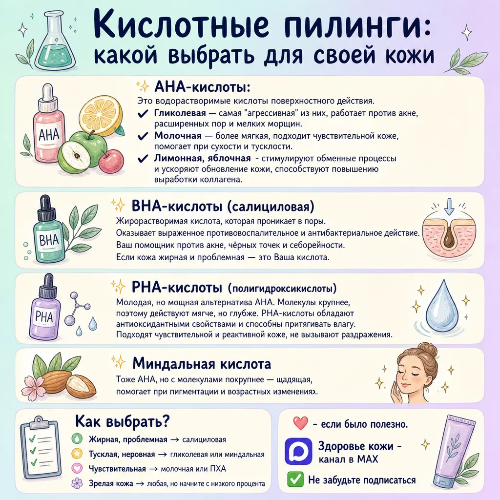 🧪 Кислотные пилинги: какой выбрать для своей кожи