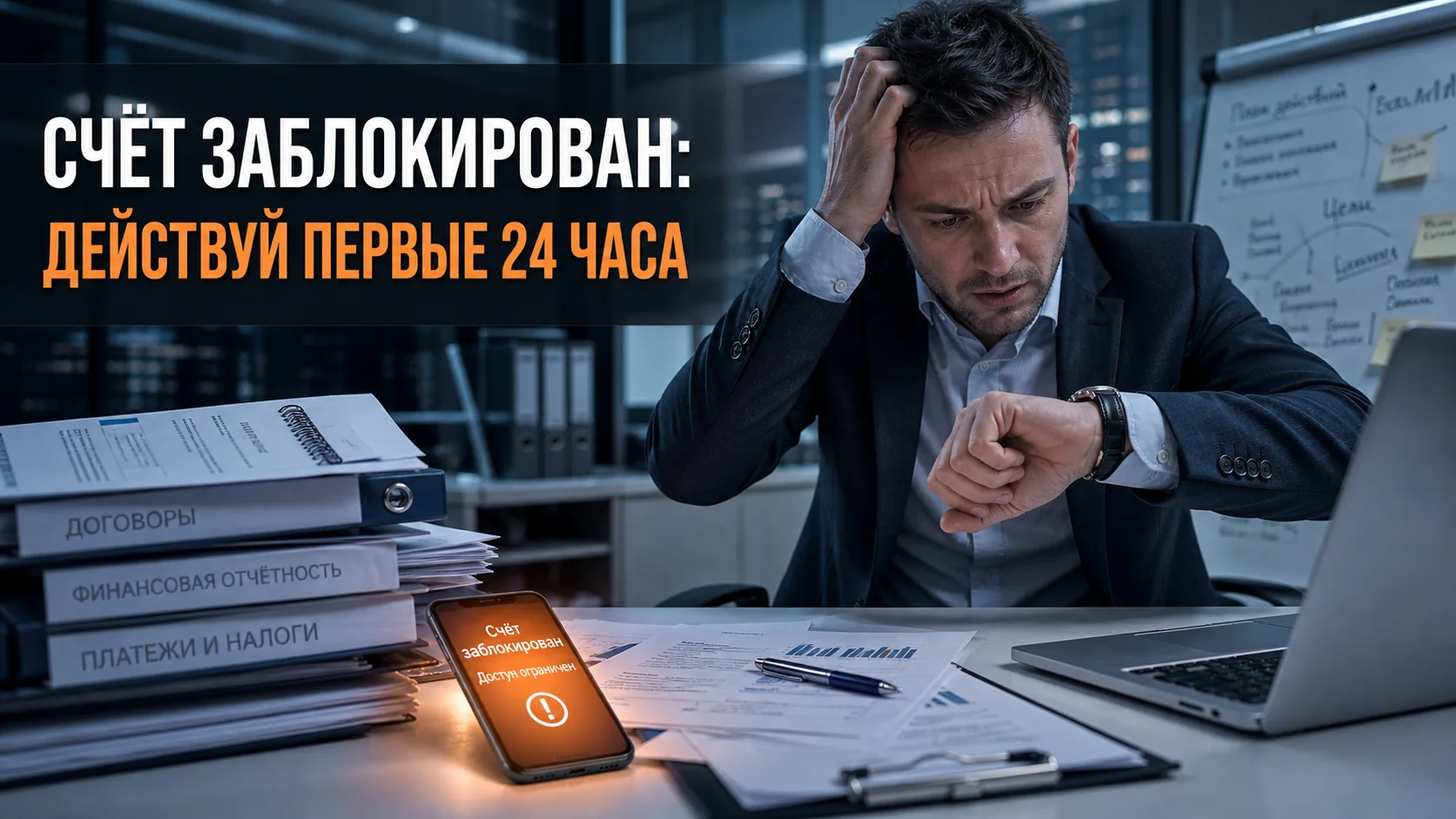 Счёт заблокировали утром. Что вы сделаете в первые два часа — определит, снимут его чер...