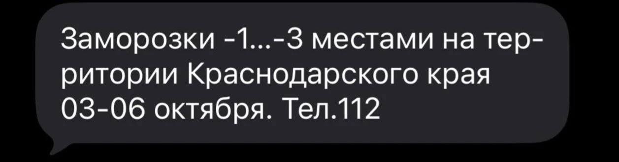 У соседей в Краснодарском крае заморозки 🥶