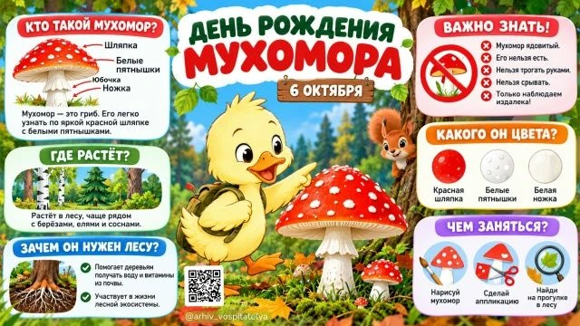 🍄 6 октября - ДЕНЬ МУХОМОРА!