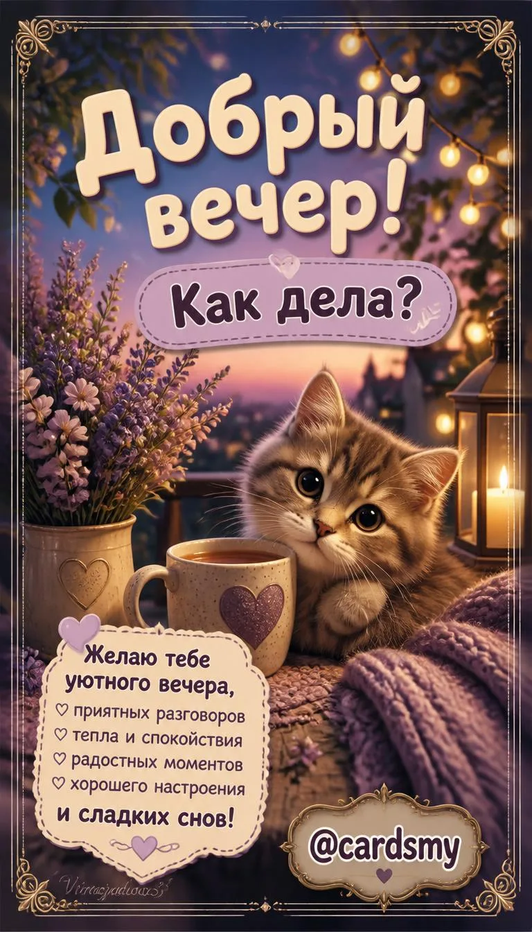 Хорошего вечера и отличного настроения! 🌾🕯️
@cardsmy